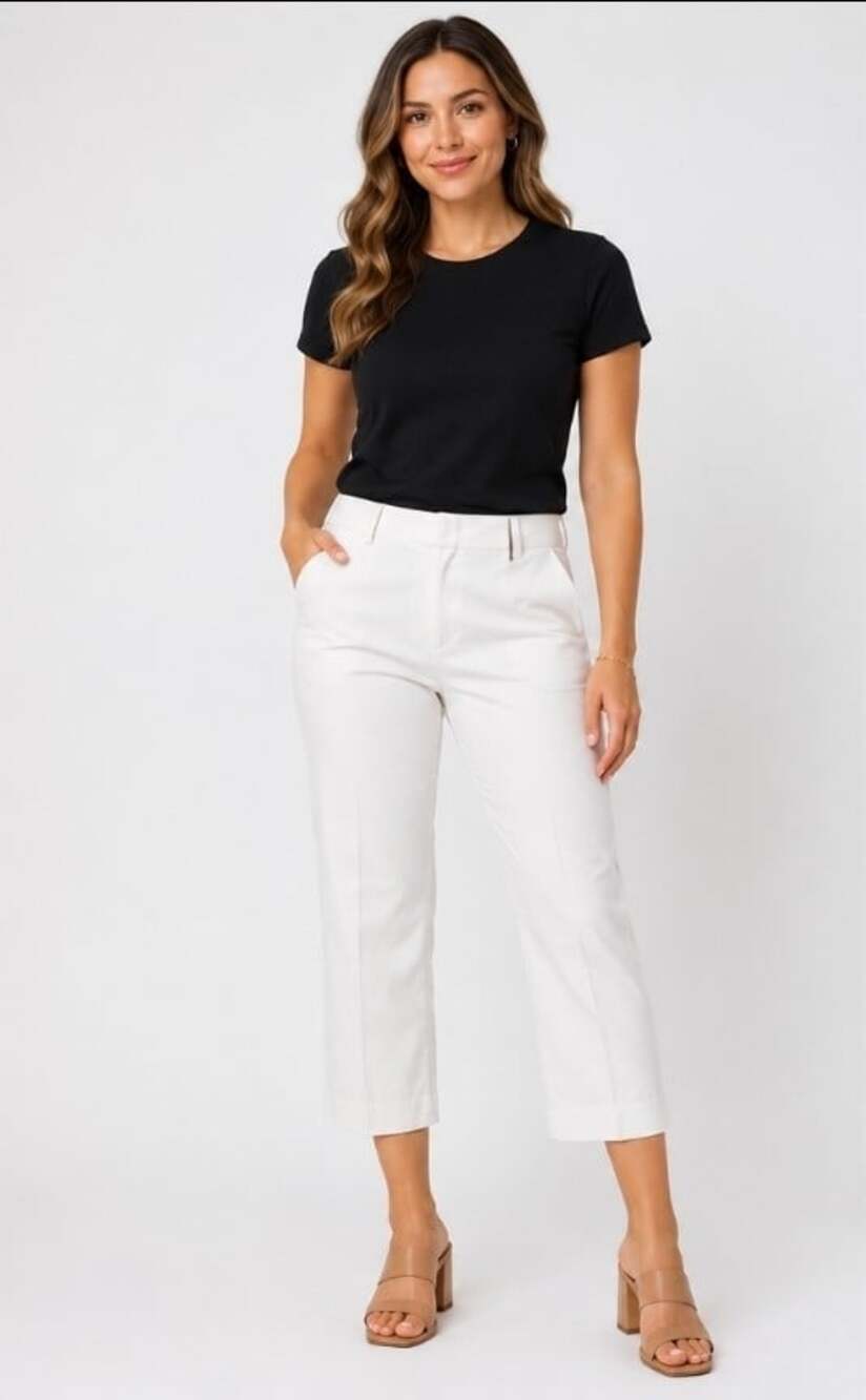Charter Club Women White Newport Slim Leg Cropped Unlined Pants Size 16 New D30